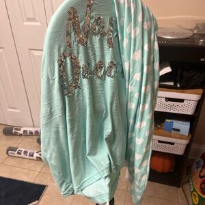 Mint Green Sequin 'Nap Queen' Sweatshirt